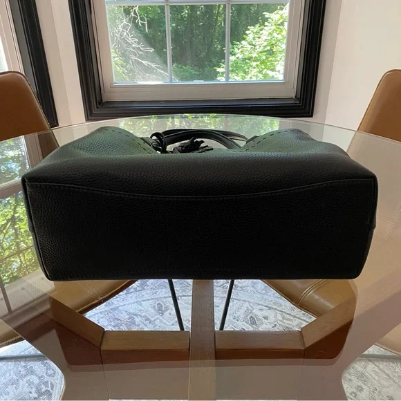 Tory Burch Black McGraw Tote Bag with Tassels - Picture 11 of 11